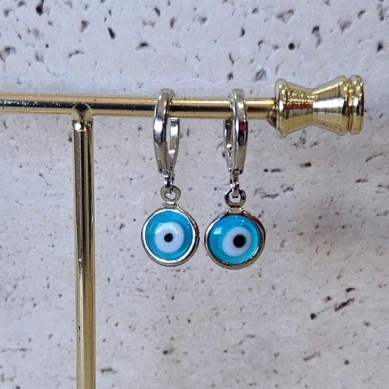 Brinco Argola Olho Grego Pendurado