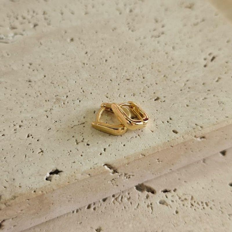 Brinco Argola  Retangular Mini