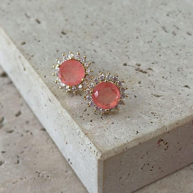 Brinco Redondo Ziconia Colorida Medio