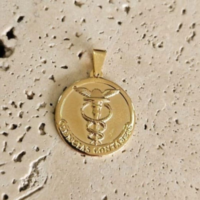 Pingente Medalha Ciencias Contabeis (2cm)