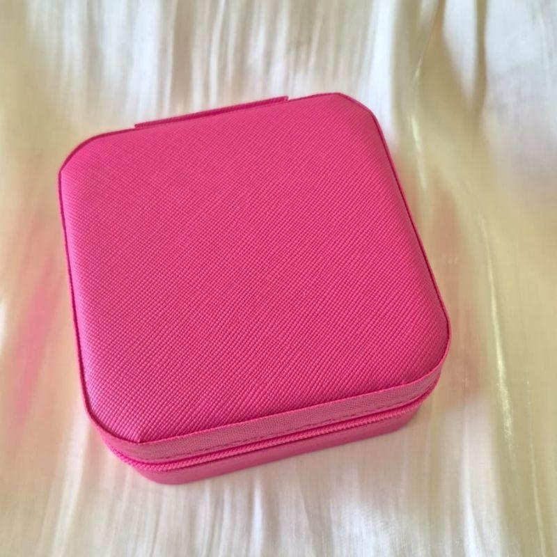 Porta Joia Mini Quadrado Pink 10x10x4,5cm