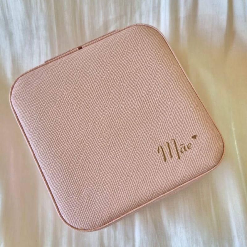 Porta Joia Mini Quadrado Escrito Mãe Rosê 10x10x4,5cm