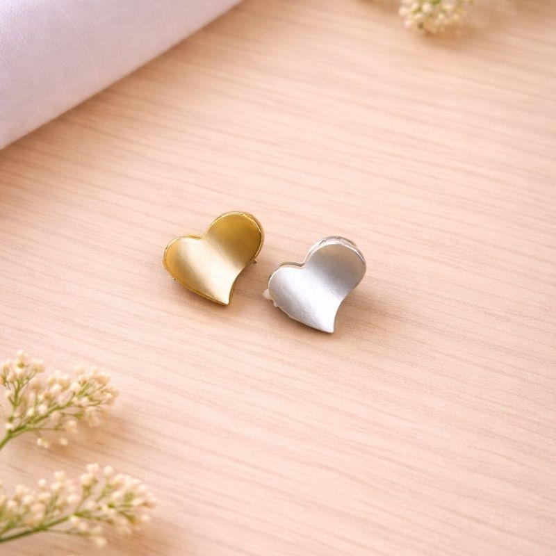 Presilha Piranha Coração Dupla Ouro e Prata