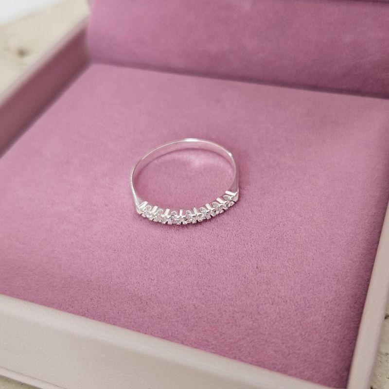 Anel Aparador 7 Zirconias Prata