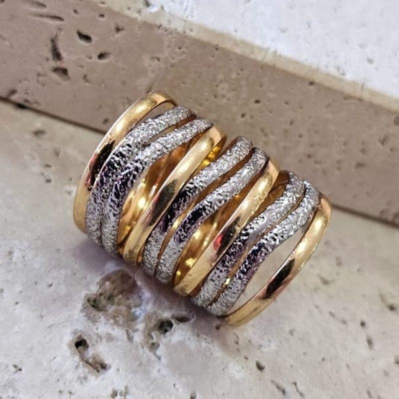 Anel Dez Aros Com Aplique