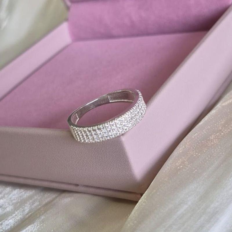 Anel Meia Aliança Tripla Prata N20