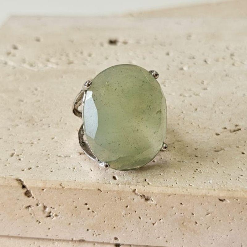 Anel Pedra Natural Opala Mel