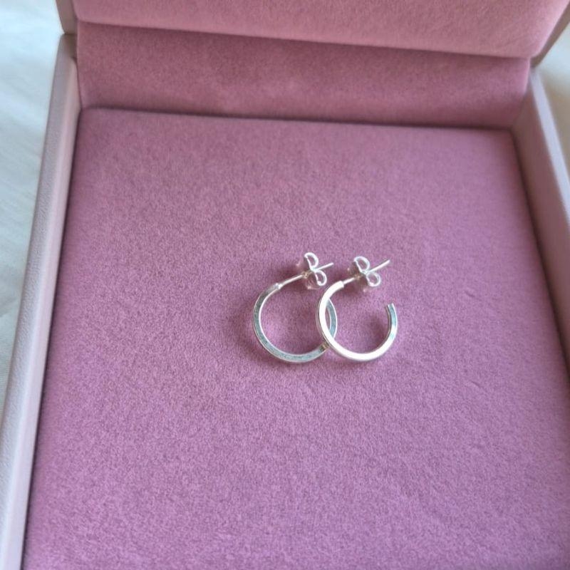 Brinco Argola Fina Lisa 1,3cm Prata