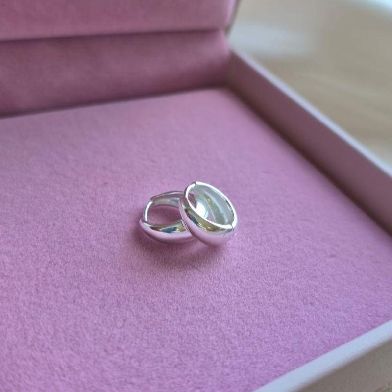 Brinco Argola Lisa Gordinha Media Prata