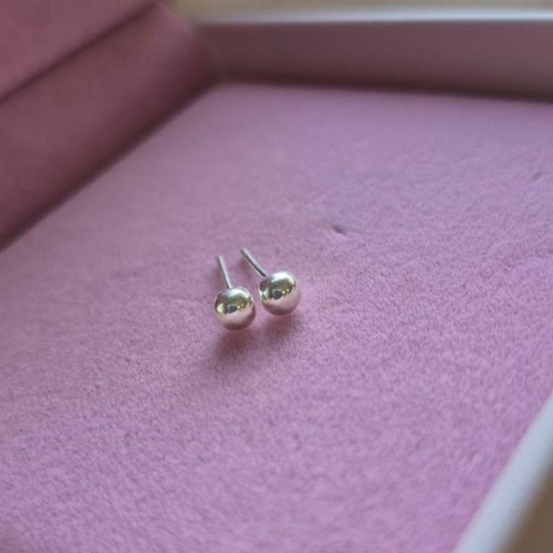 Brinco Bolinha 4mm Prata