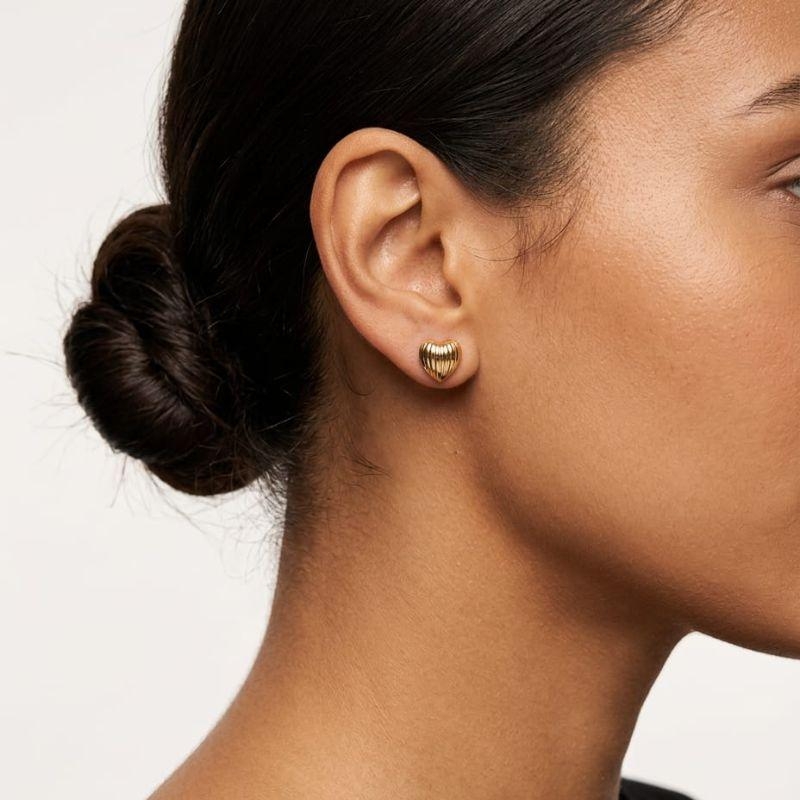 Brinco Coração Gordinho Listrado