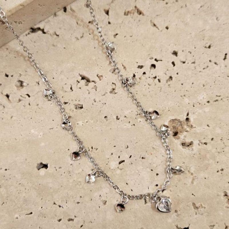 Choker Coração Zirconia e Coracõeszinhos