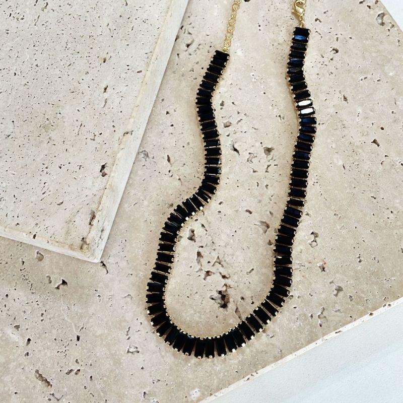 Choker Rivieira Baguet Negra
