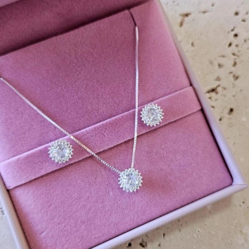 Conjunto Redondo Cravejado Cristal 45cm