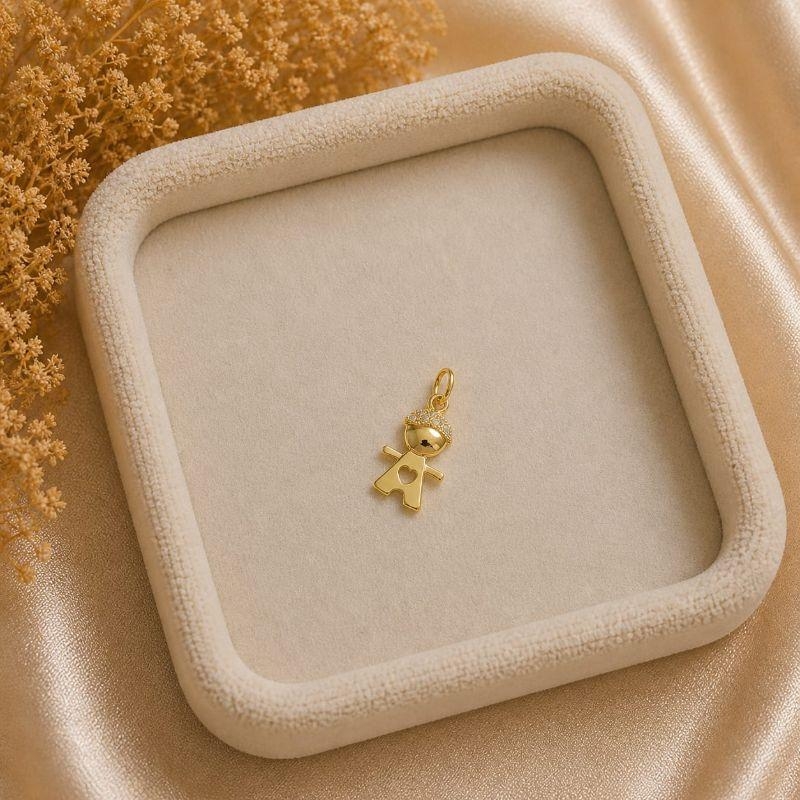 Pingente Menino Mini Coração 1cm