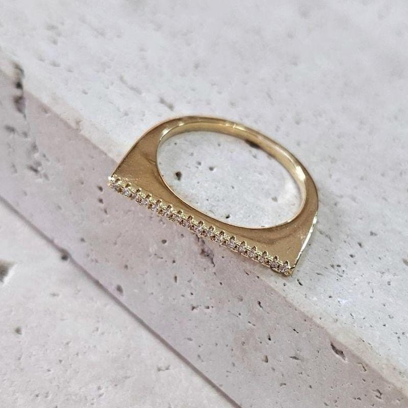 Anel Aparador Reto Cravejado N20