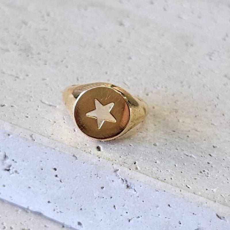 Anel Estrela Vazada Dedinho N10