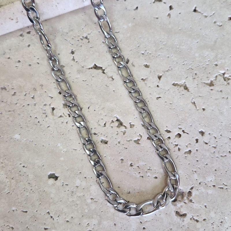 Corrente Aço Inox Masculina 3x1 Grossa 60cm