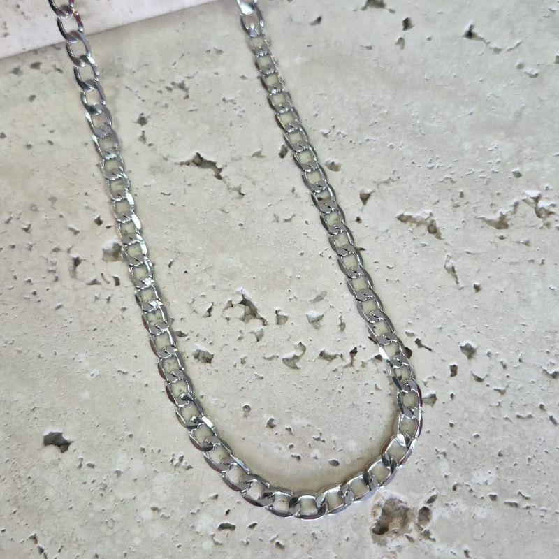 Corrente Masculina Grumet Aço Inox 60cm Fecho Gaveta