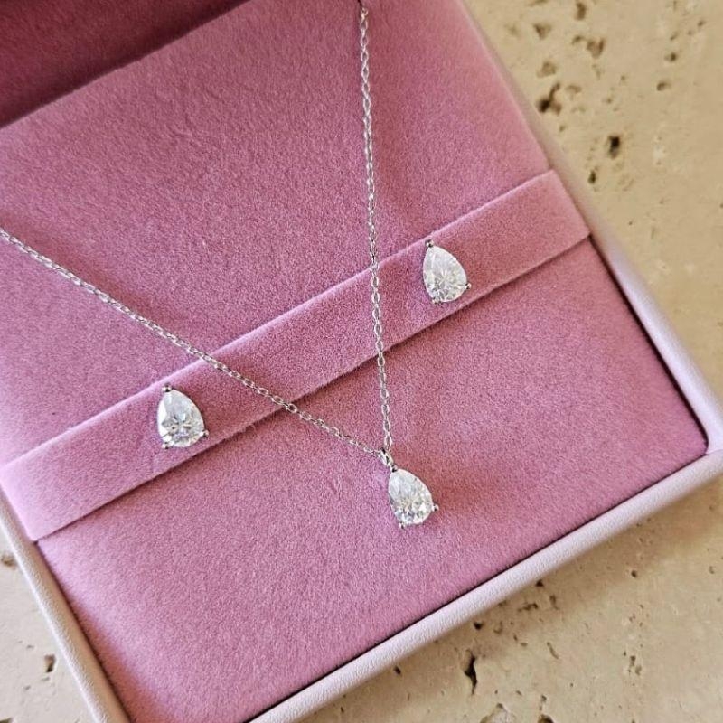 Conjunto Gota Moissanite 45cm
