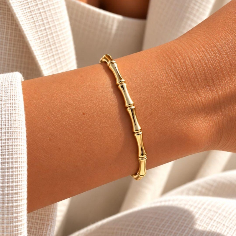 Bracelete Gomos em Aço Inox