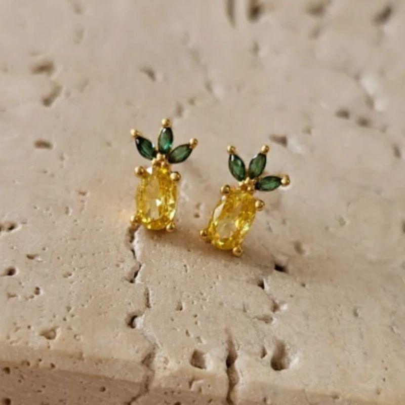 Brinco Abacaxi Zirconia