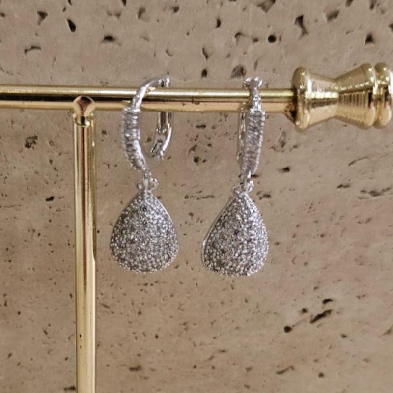 Brinco Argola com Gota Cravejada