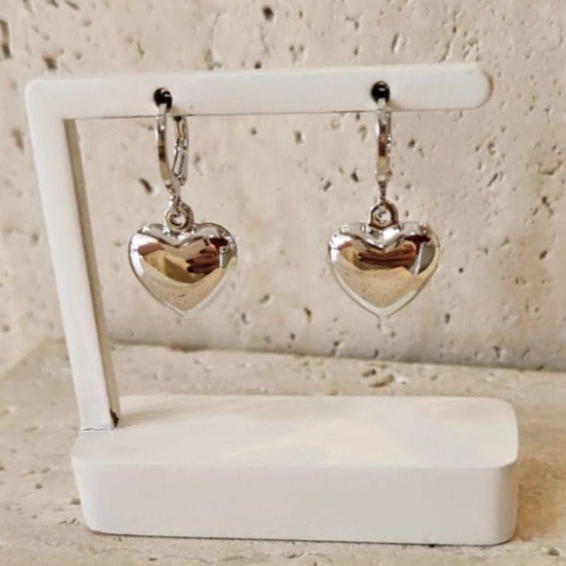 Brinco Argola Coração Cheio Grande