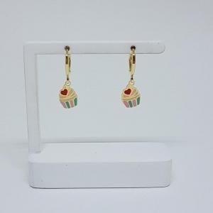 Brinco Argola CupCake Resina