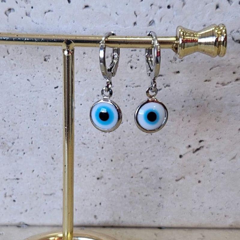 Brinco Argola Olho Grego Pendurado
