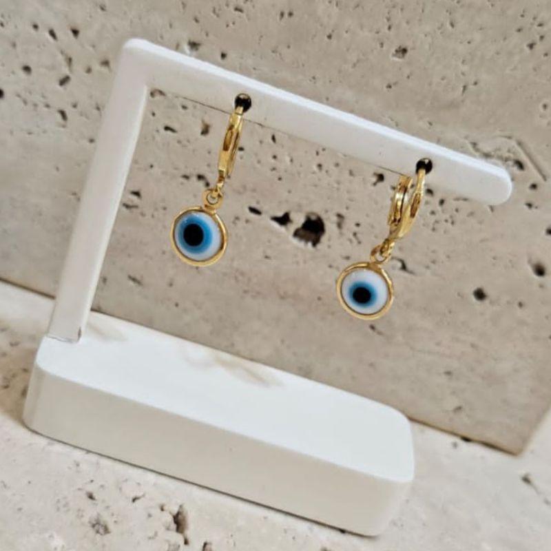 Brinco Argola Olho Grego Resinado