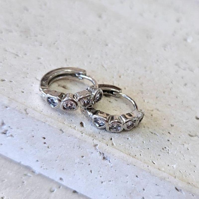 Brinco Argola Zirconia Quatro Gotas