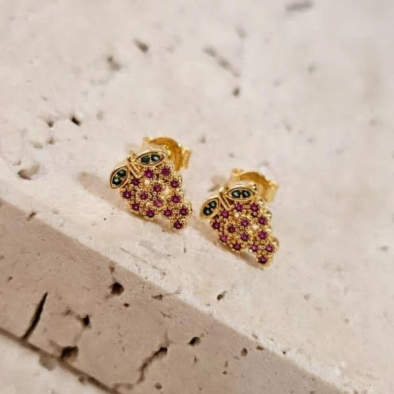 Brinco Cacho Uva Cravejada