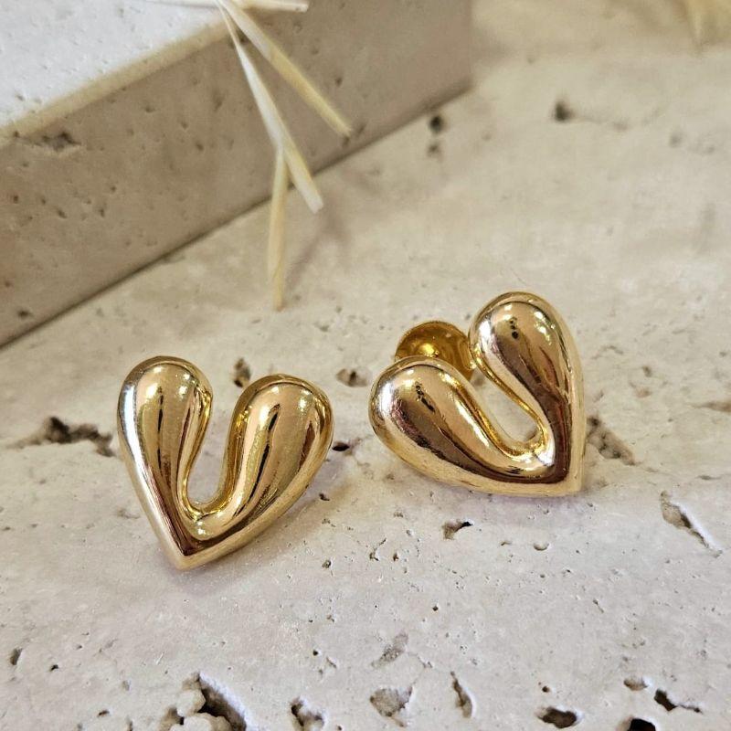 Brinco Coração Bojudo Aberto