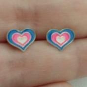 Brinco Coração Colorido