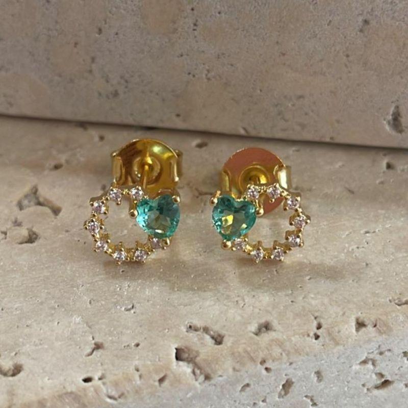 Brinco Coração no Circulo Mini