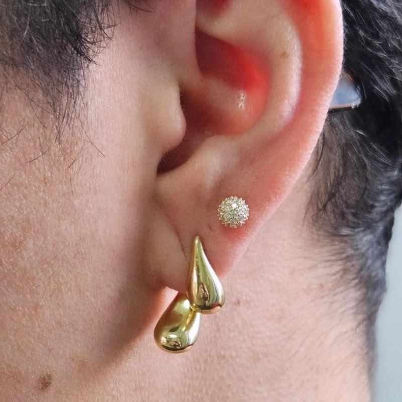 Brinco Duas Gotas Encaixe