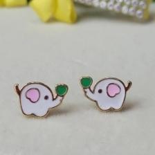 Brinco Elefante Colorido Resina