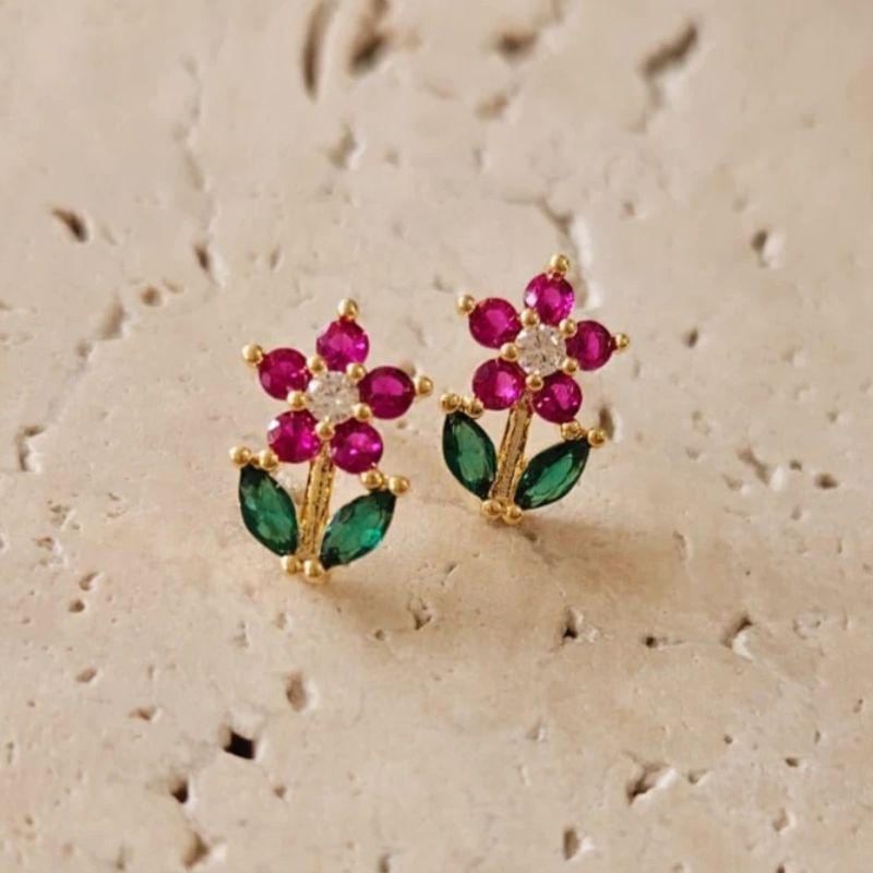 Brinco Florzinha Pink