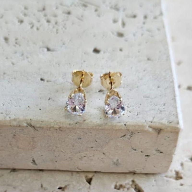 Brinco Infantil Gotinha Cristal