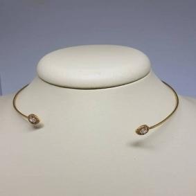 Choker Aro Aberto Zirconia Gota 