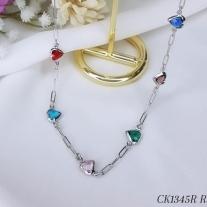 Choker Cartier com Zirconias Corações Coloridos R
