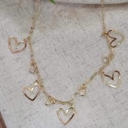 Choker Coração Vazado com Pedra