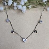 Choker Coração Zirconia e Liso