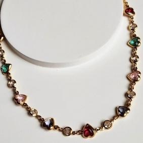 Choker Corações Pedras Colors