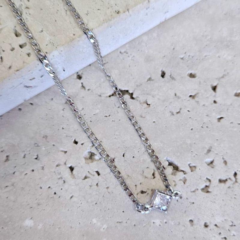 Choker Correntaria com Zircônia Quadrada