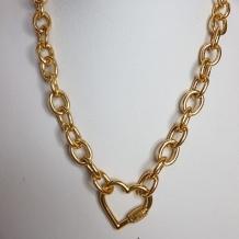 Choker Correntaria Coração Rosca 40cm