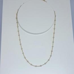 Choker Corrente com Pérolas Mini 35cm