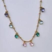 Choker Corrente de Bolinhas e Corações Colors