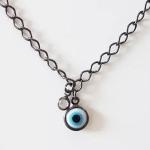 Choker Corrente Olho Grego e Ponto de Luz 